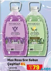 MAX ROSA SIVI SABUN ÇEŞİTLERİ 4 L MAX ROSA SIVI SABUN ÇEŞİTLERİ 4 L